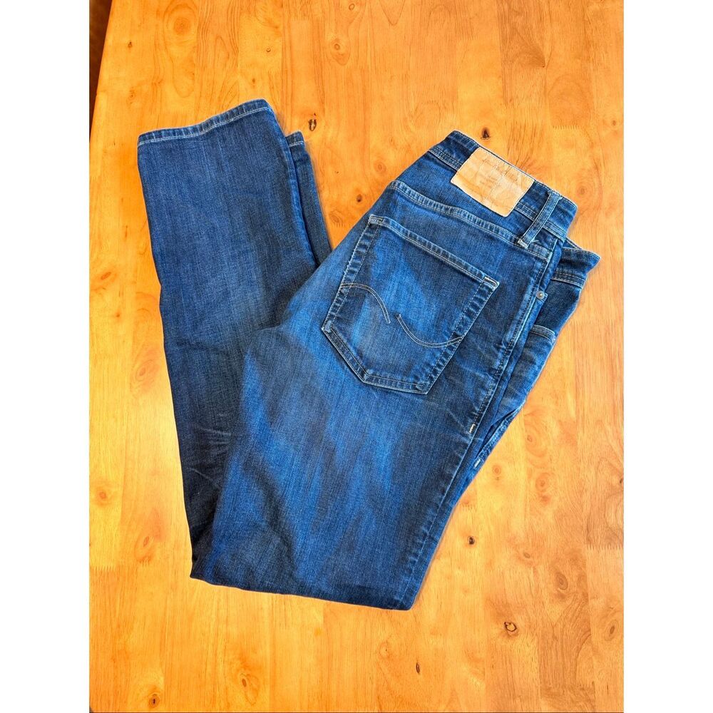 JACK & JONES Men's Button Fly Regular Fit~Clark Blue Jeans‎ size 32x30.5”